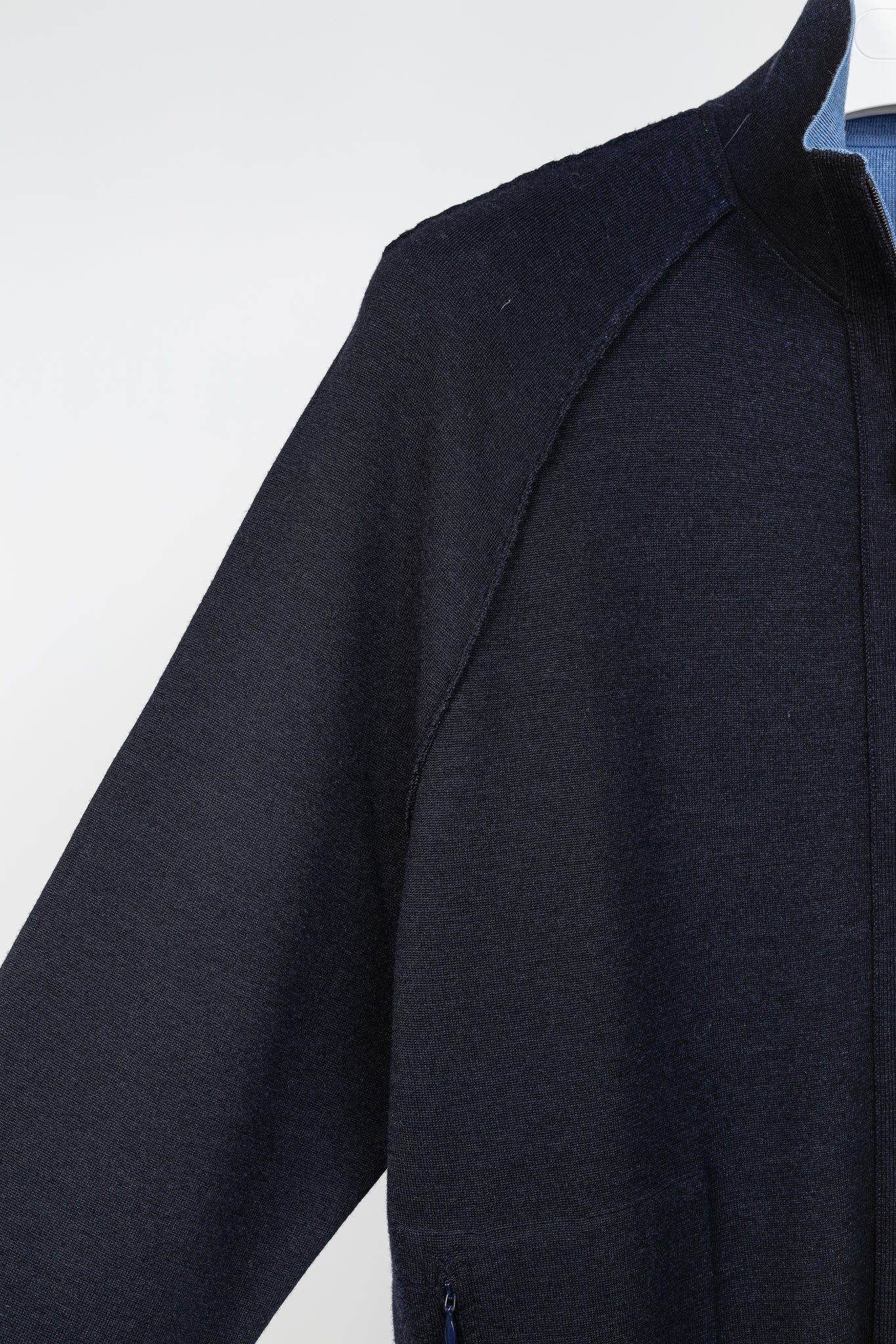 Akris 100 Years Reversible Navy & Light Blue Wool-Blend Zip Jacket
