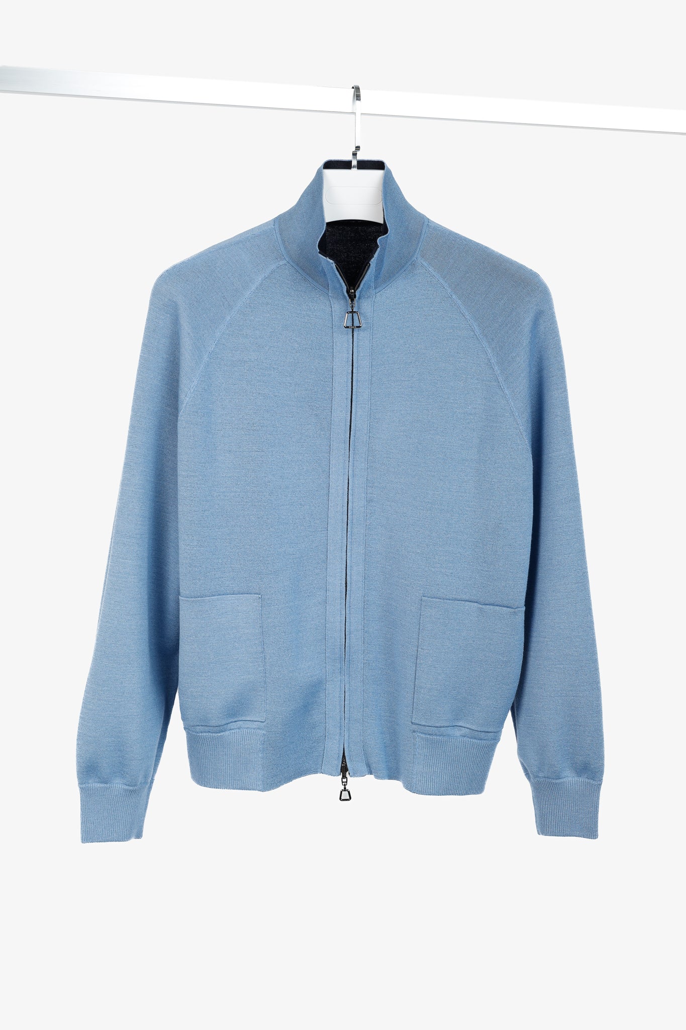 Akris 100 Years Reversible Navy & Light Blue Wool-Blend Zip Jacket