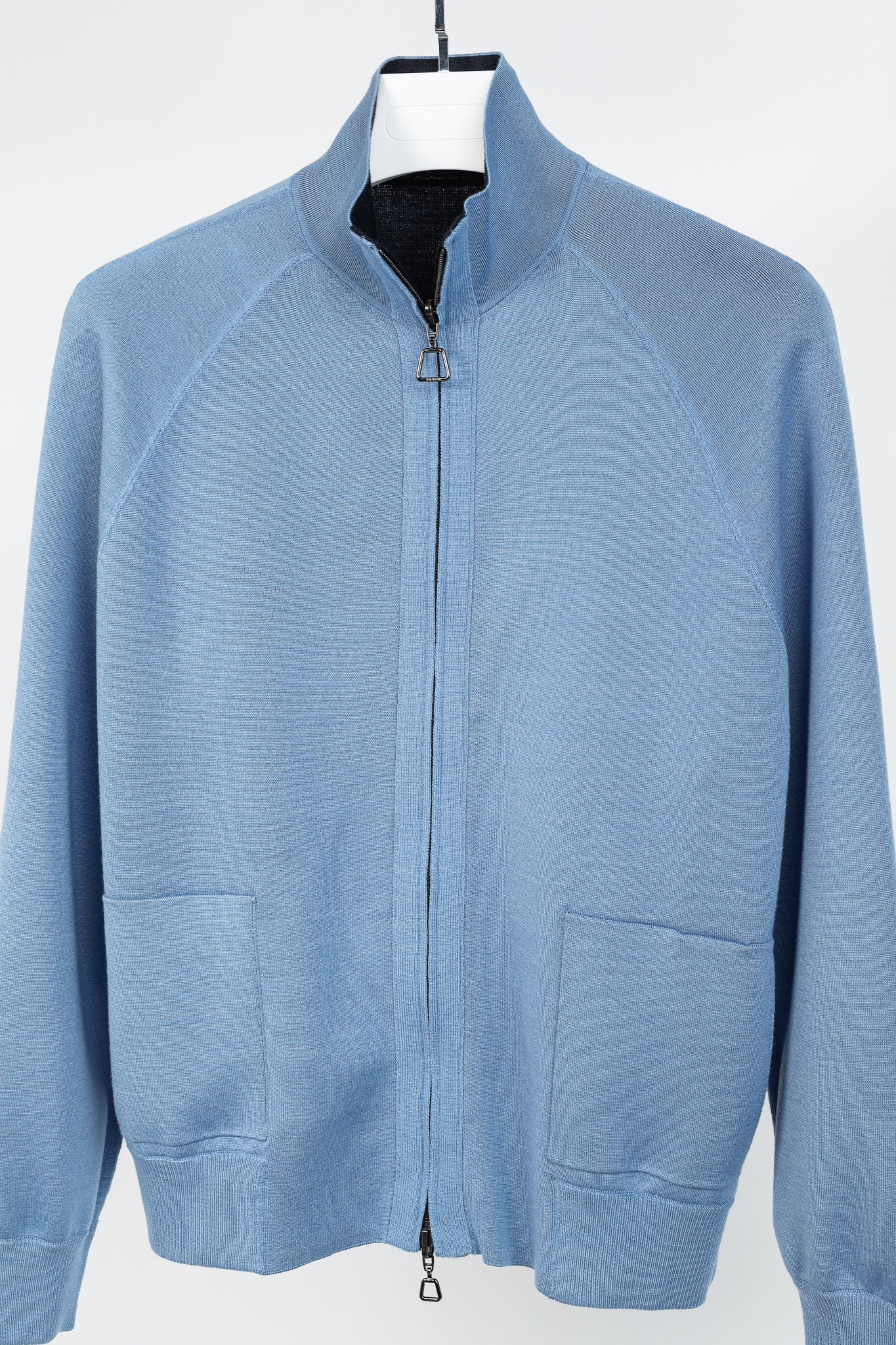 Akris 100 Years Reversible Navy & Light Blue Wool-Blend Zip Jacket