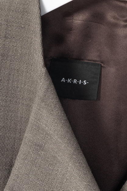 Akris Brown Wool-Blend Asymmetrical Sheath Dress