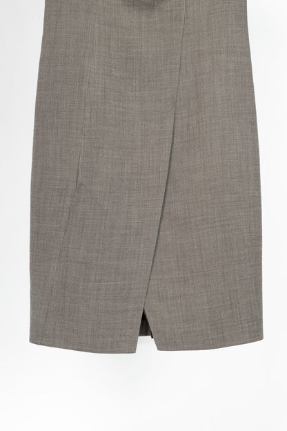 Akris Brown Wool-Blend Asymmetrical Sheath Dress