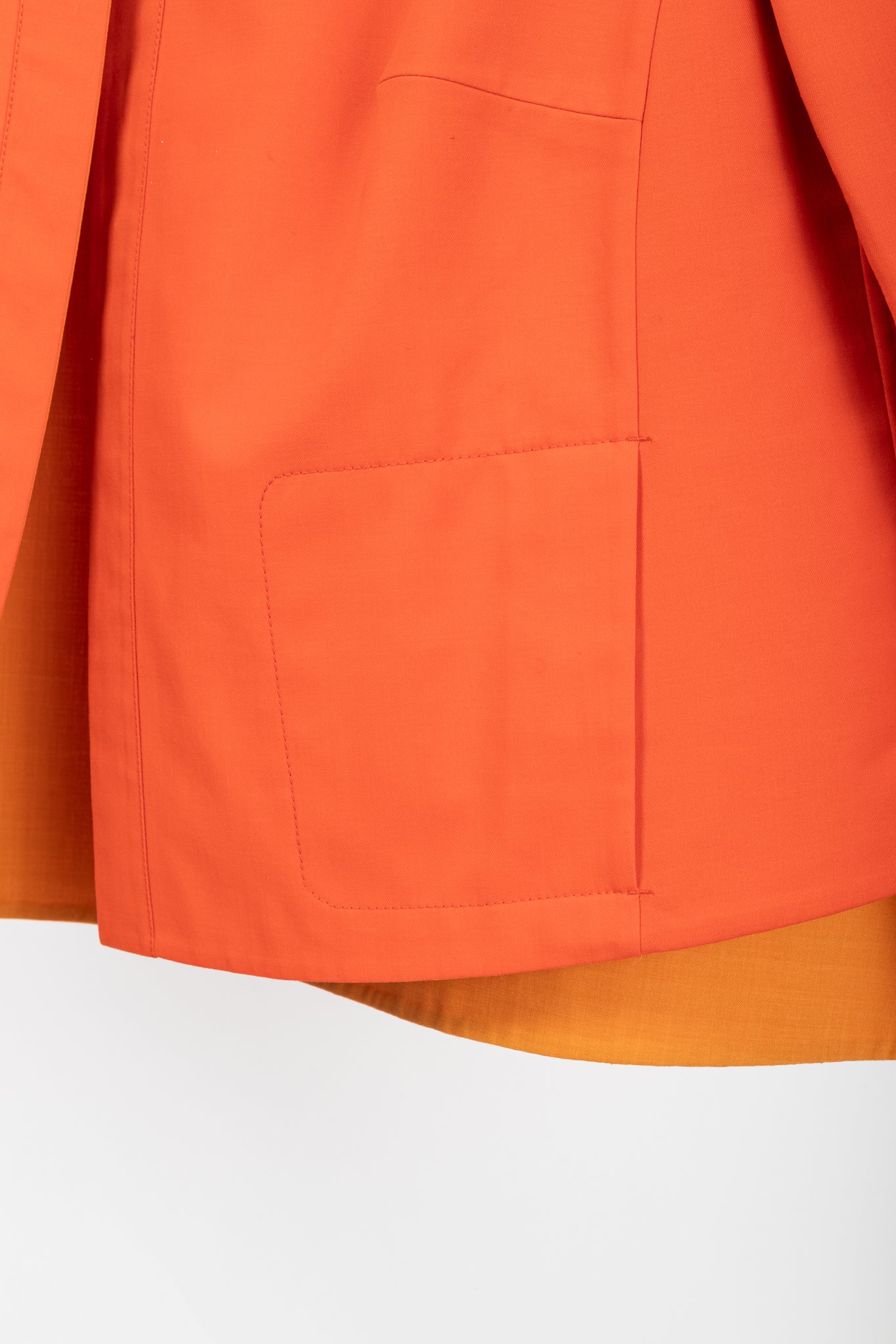 Akris Reversible Firecracker Orange Cotton Trapeze Jacket