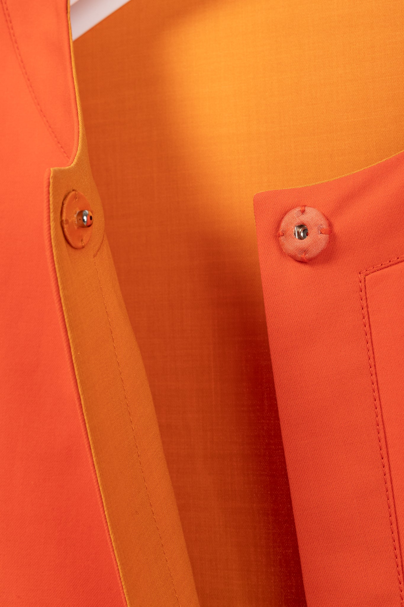 Akris Reversible Firecracker Orange Cotton Trapeze Jacket