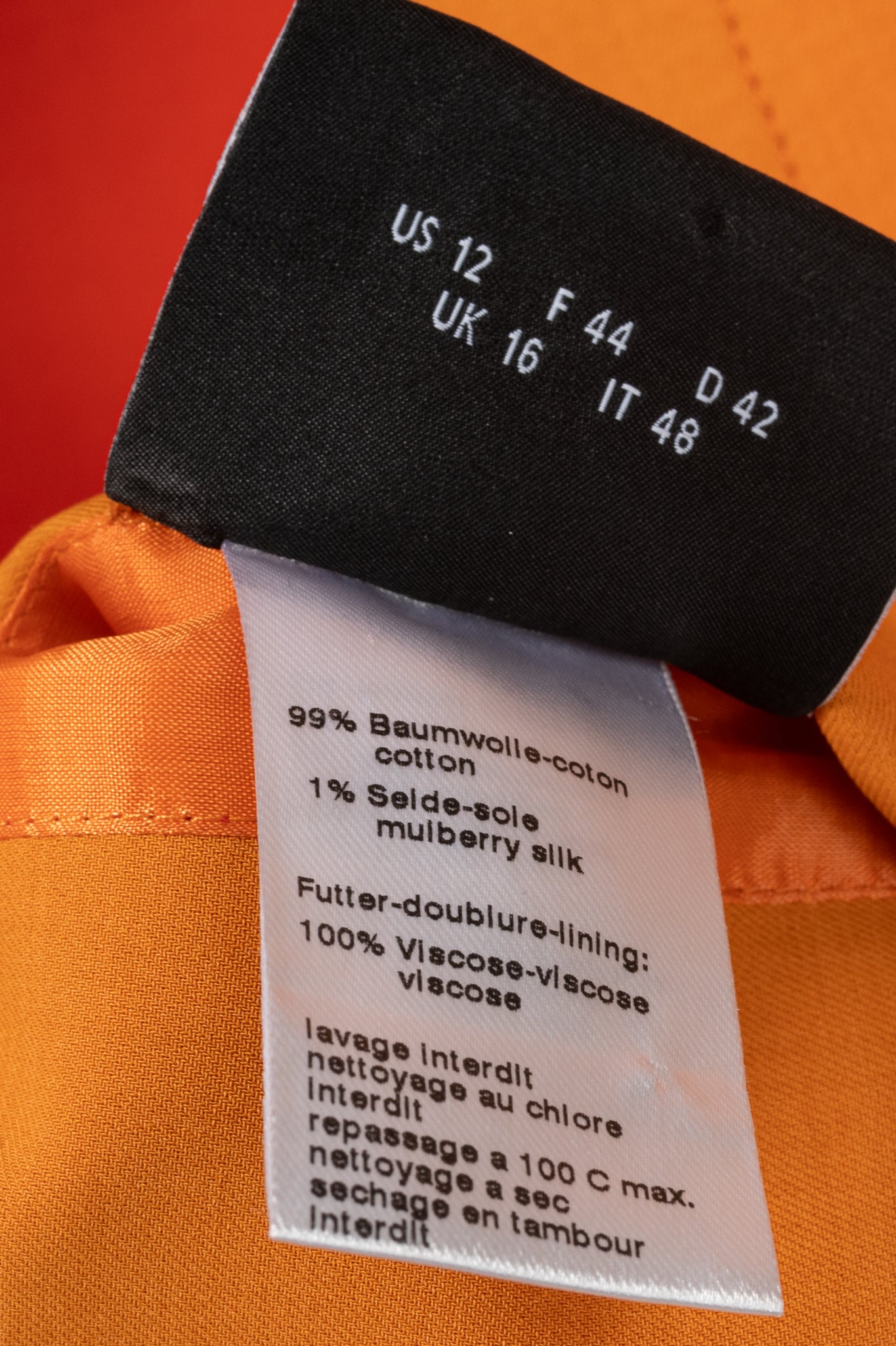 Akris Reversible Firecracker Orange Cotton Trapeze Jacket