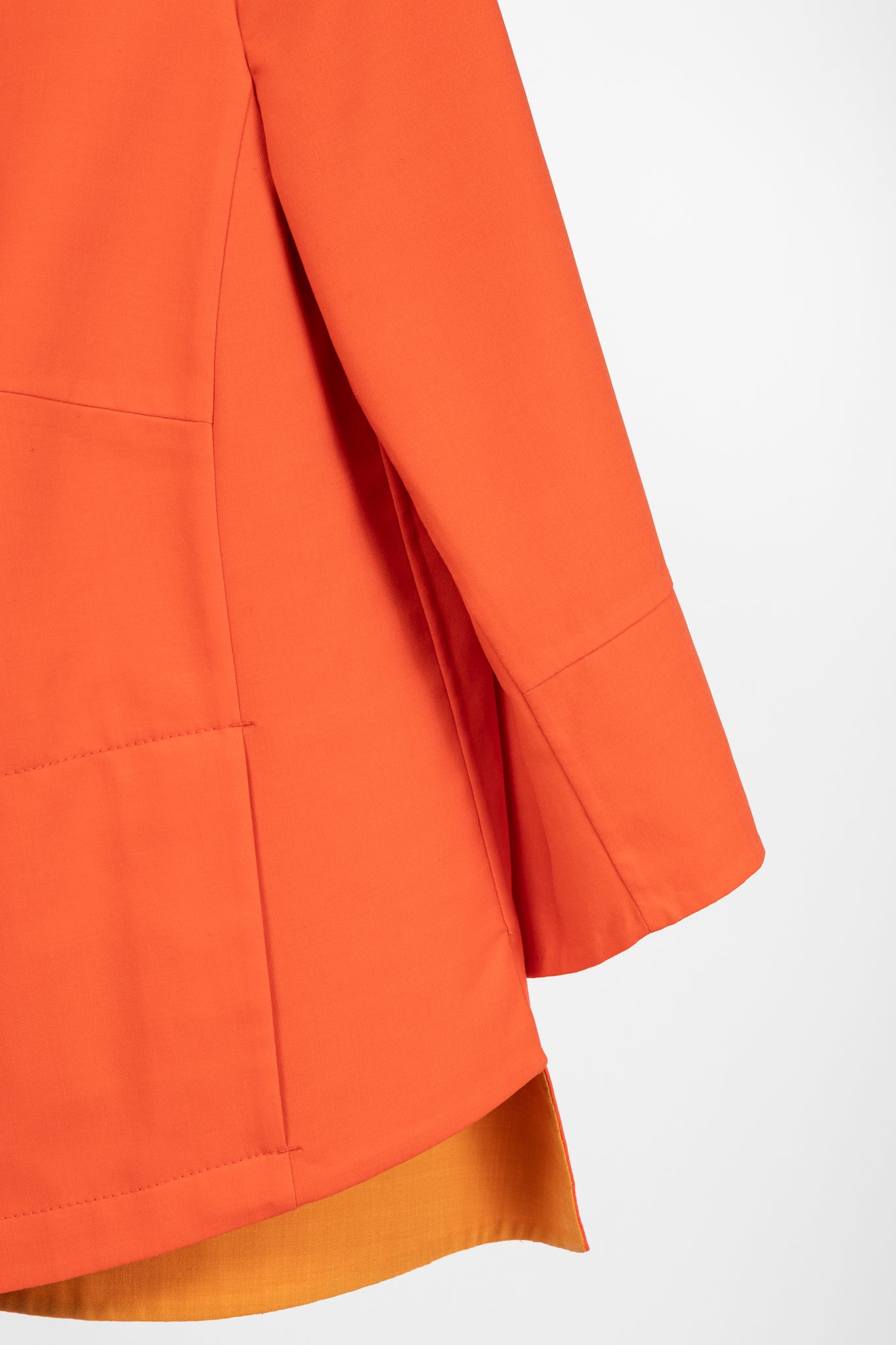 Akris Reversible Firecracker Orange Cotton Trapeze Jacket