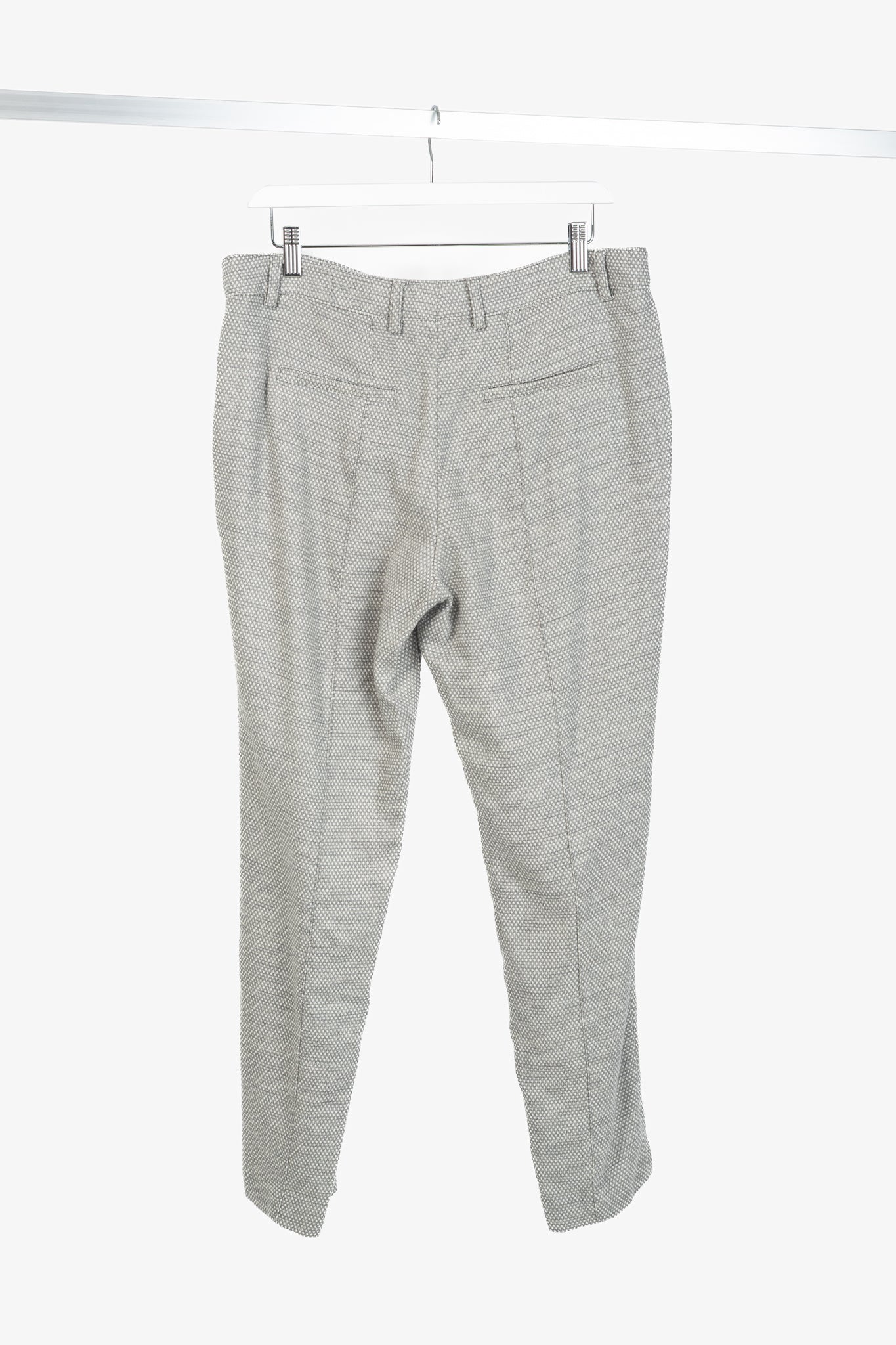 Akris Punto Grey Polka-Dot Wool-Flannel Slim Trousers
