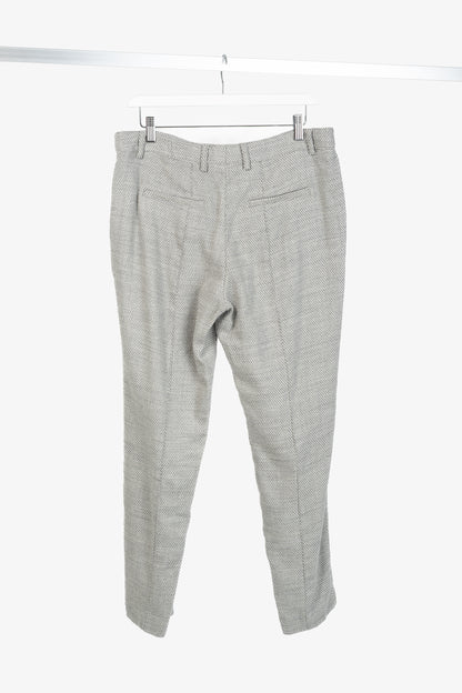 Akris Punto Grey Polka-Dot Wool-Flannel Slim Trousers
