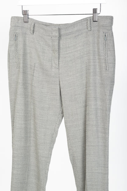 Akris Punto Grey Polka-Dot Wool-Flannel Slim Trousers
