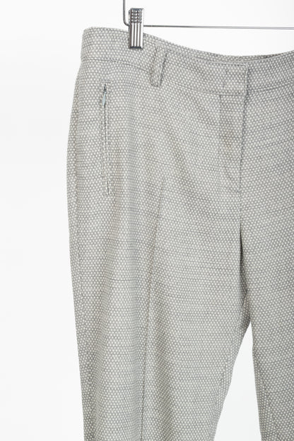 Akris Punto Grey Polka-Dot Wool-Flannel Slim Trousers