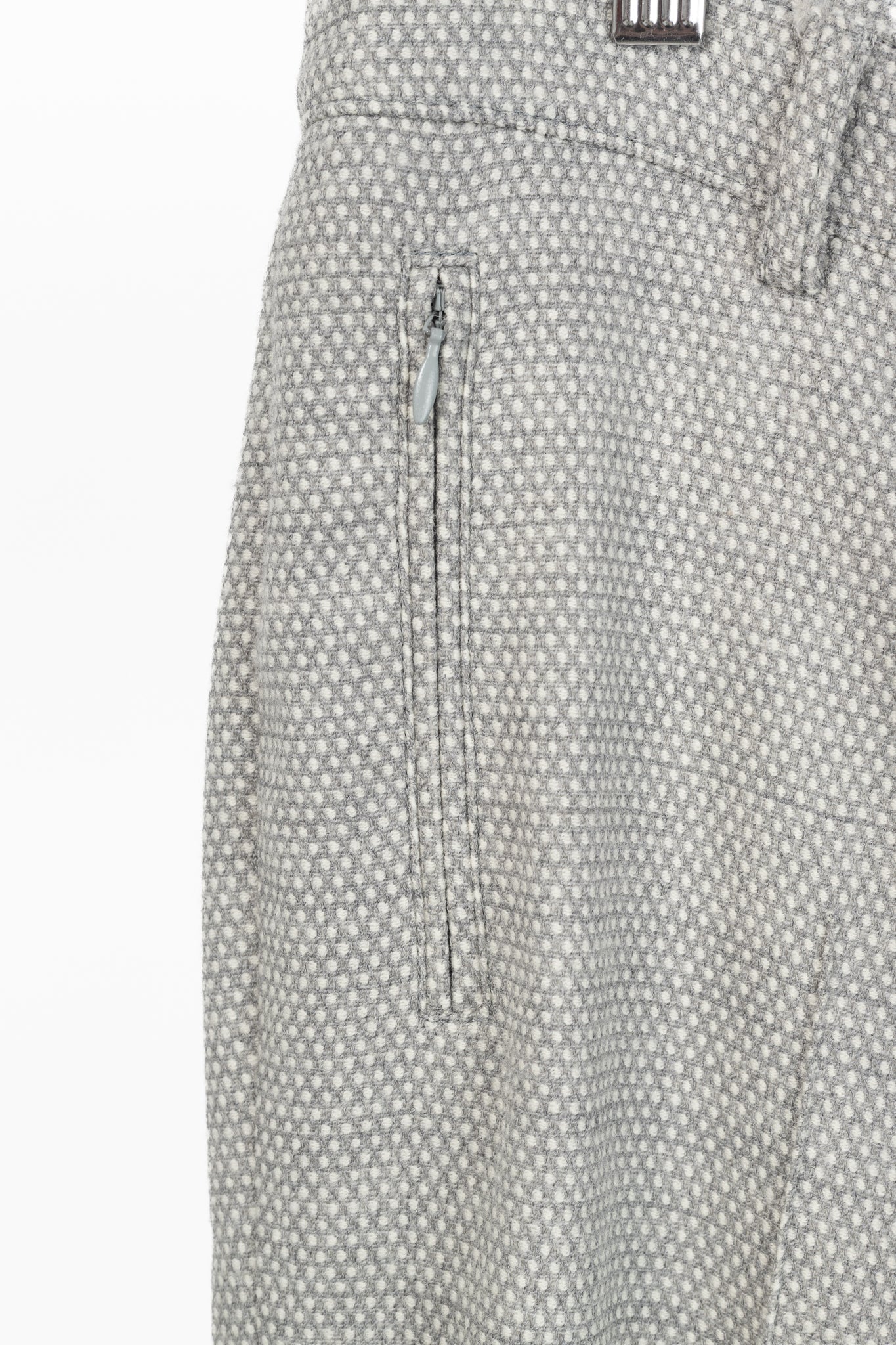 Akris Punto Grey Polka-Dot Wool-Flannel Slim Trousers
