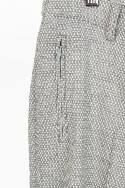 Akris Punto Grey Polka-Dot Wool-Flannel Slim Trousers