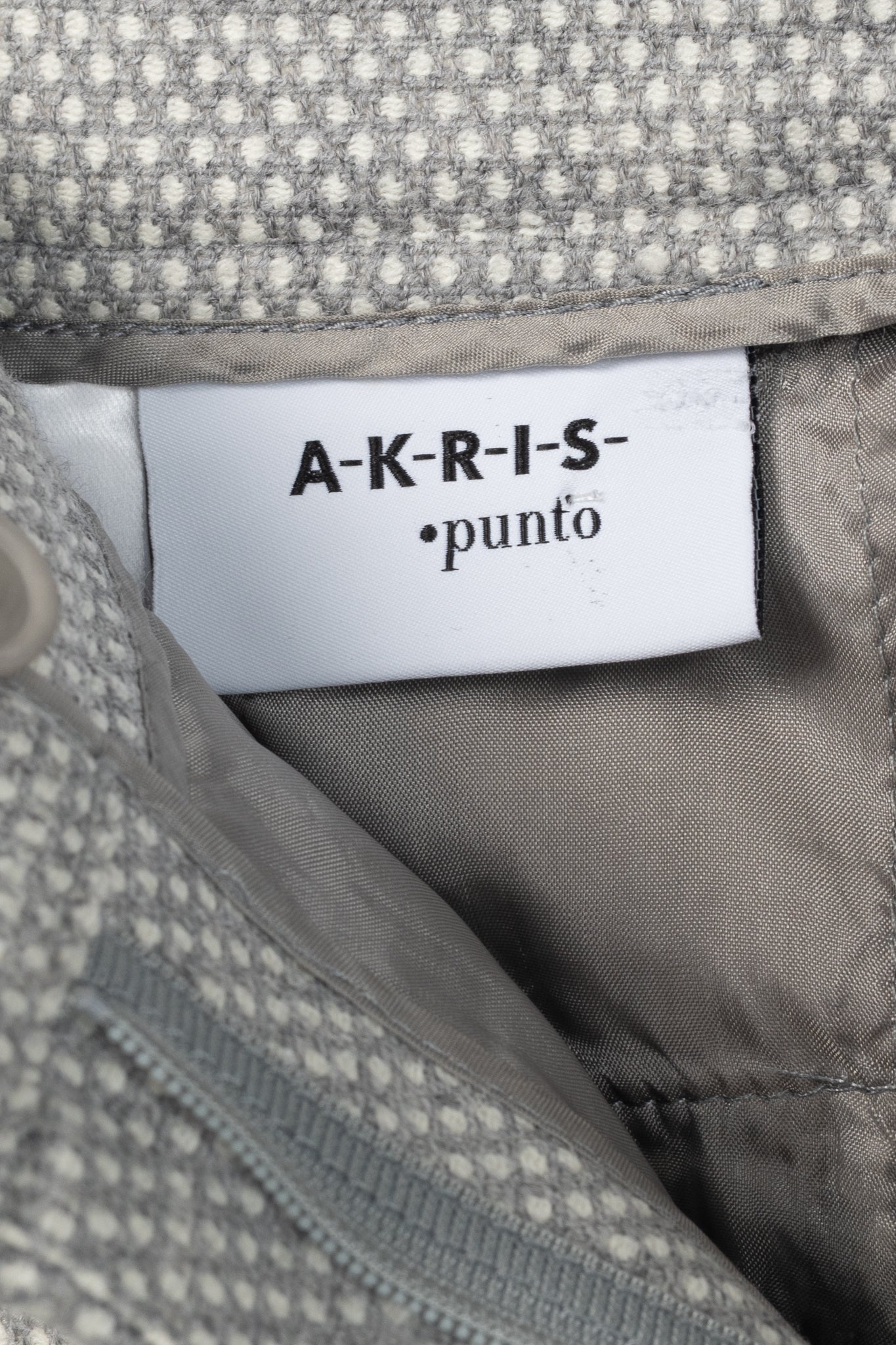 Akris Punto Grey Polka-Dot Wool-Flannel Slim Trousers