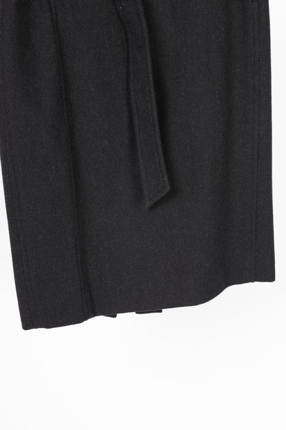 Akris Punto Charcoal Wool Herringbone-Flannel Belted Pencil Skirt