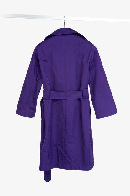 Akris Punto Purple Taffeta Belted Trench Coat