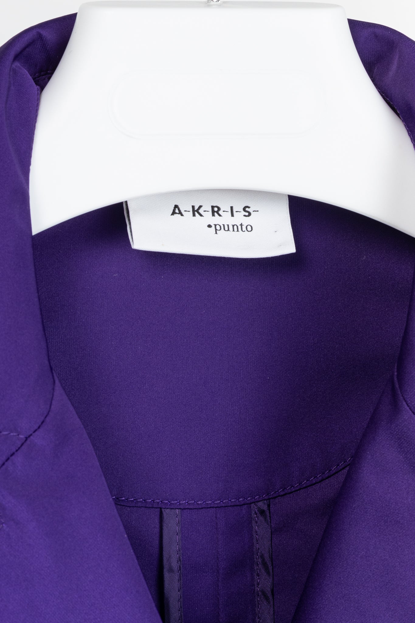 Akris Punto Purple Taffeta Belted Trench Coat
