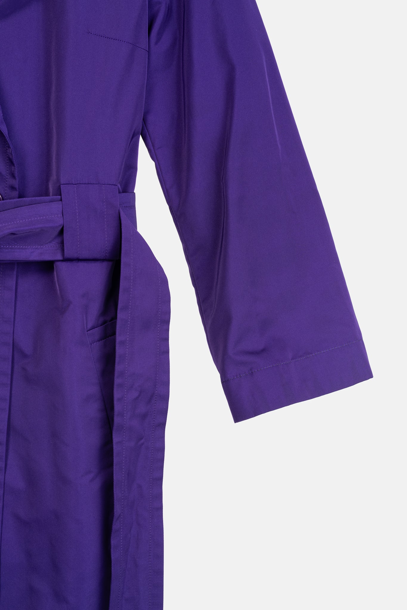 Akris Punto Purple Taffeta Belted Trench Coat