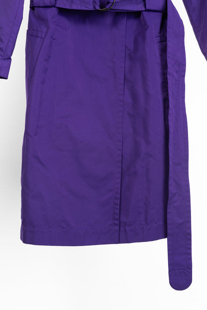 Akris Punto Purple Taffeta Belted Trench Coat