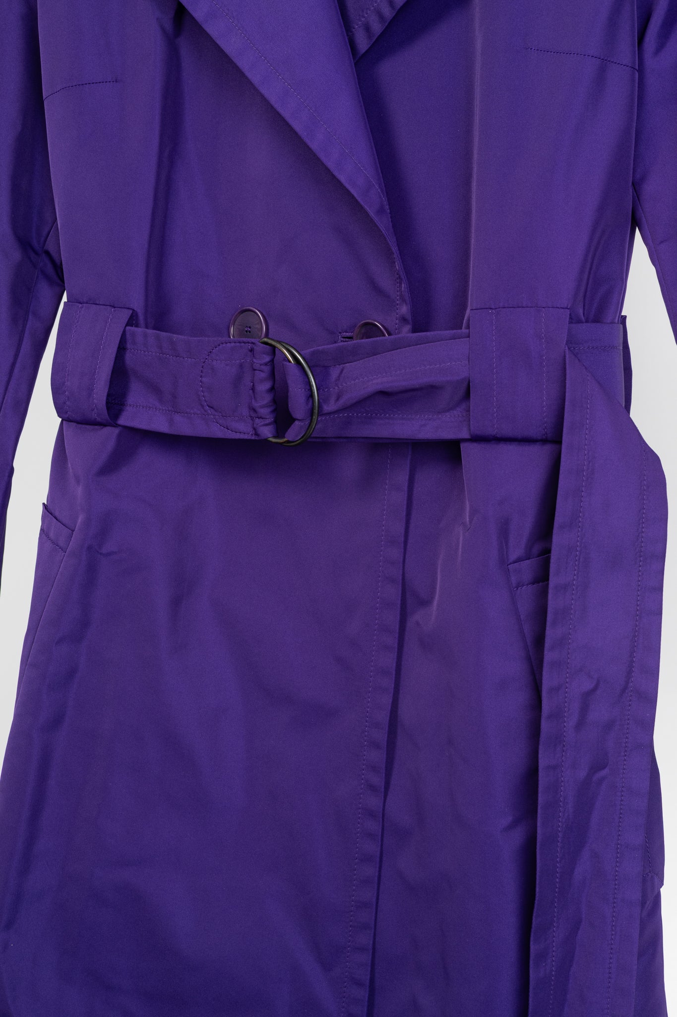 Akris Punto Purple Taffeta Belted Trench Coat