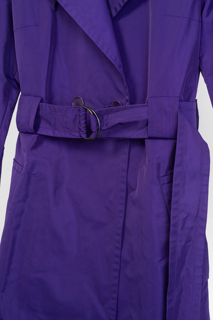 Akris Punto Purple Taffeta Belted Trench Coat