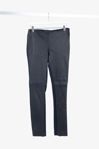 Akris Punto Navy Leather & Ponte Combo Leggings