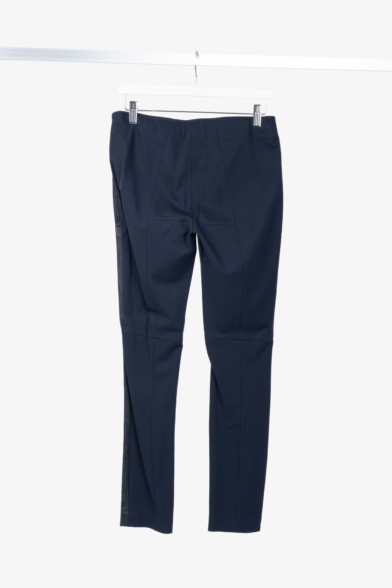 Akris Punto Navy Leather & Ponte Combo Leggings