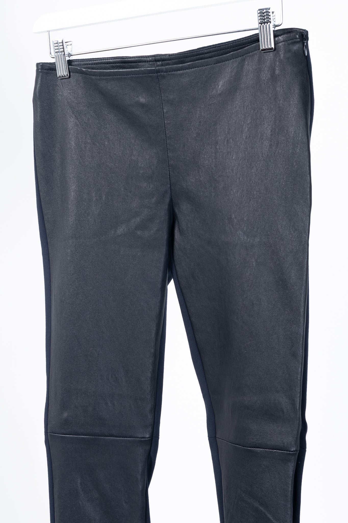 Akris Punto Navy Leather & Ponte Combo Leggings