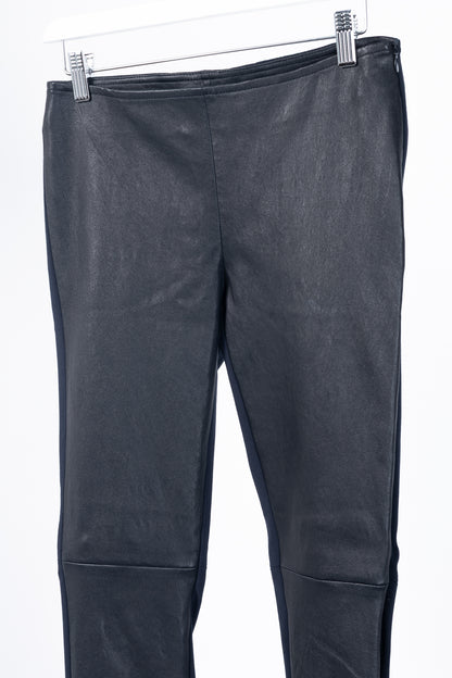 Akris Punto Navy Leather & Ponte Combo Leggings