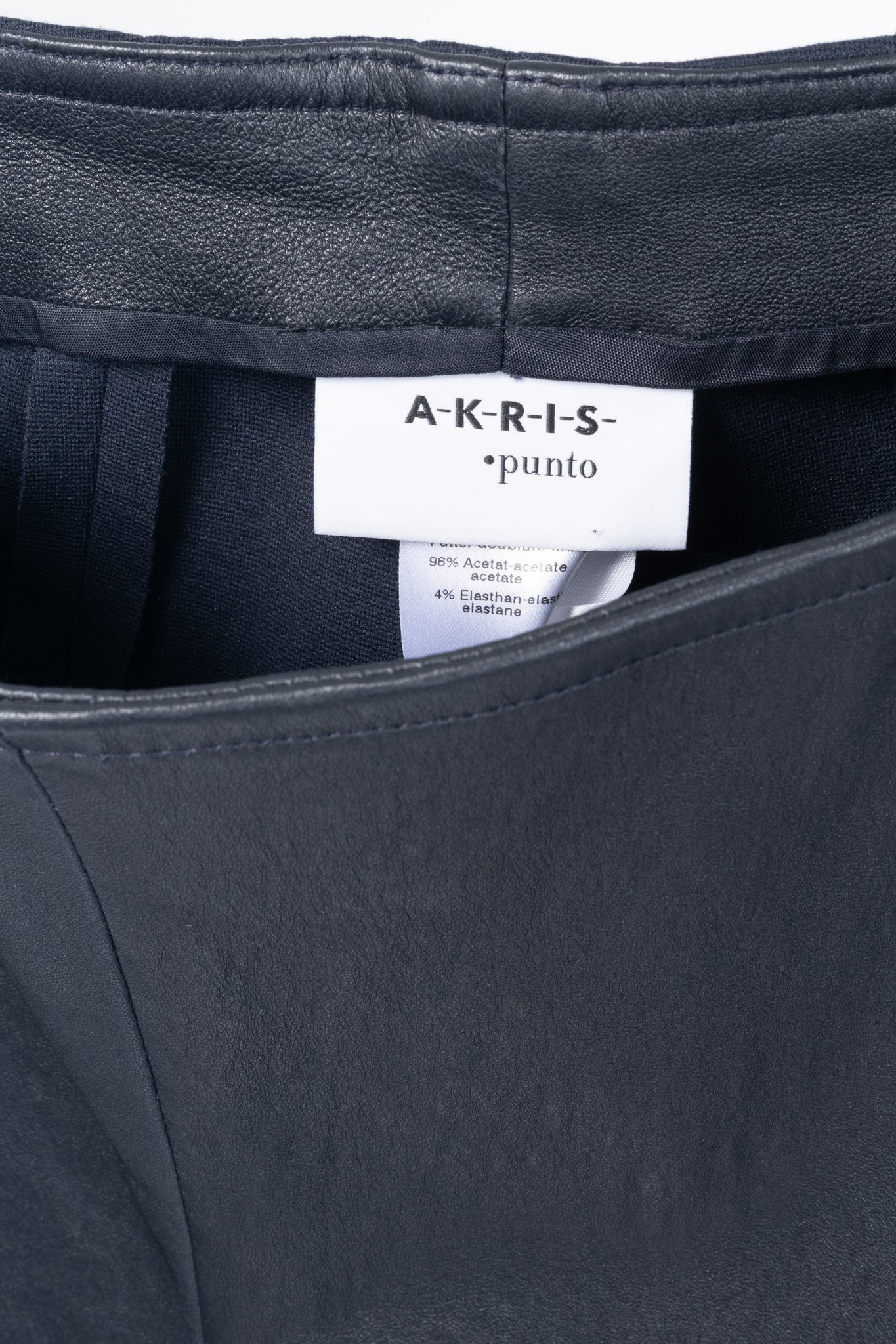 Akris Punto Navy Leather & Ponte Combo Leggings