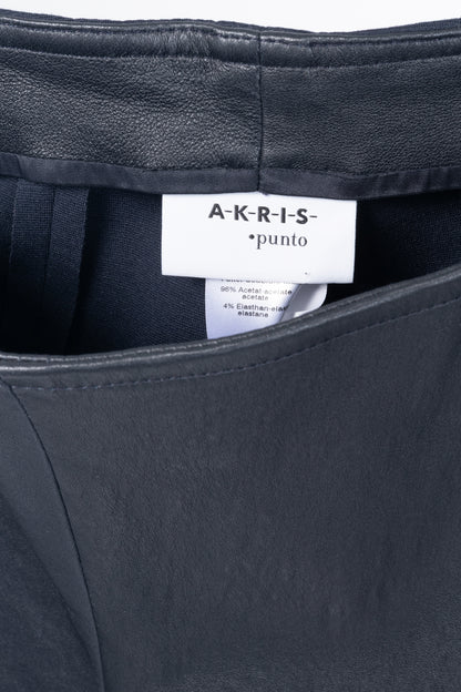 Akris Punto Navy Leather & Ponte Combo Leggings