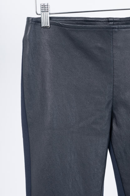 Akris Punto Navy Leather & Ponte Combo Leggings