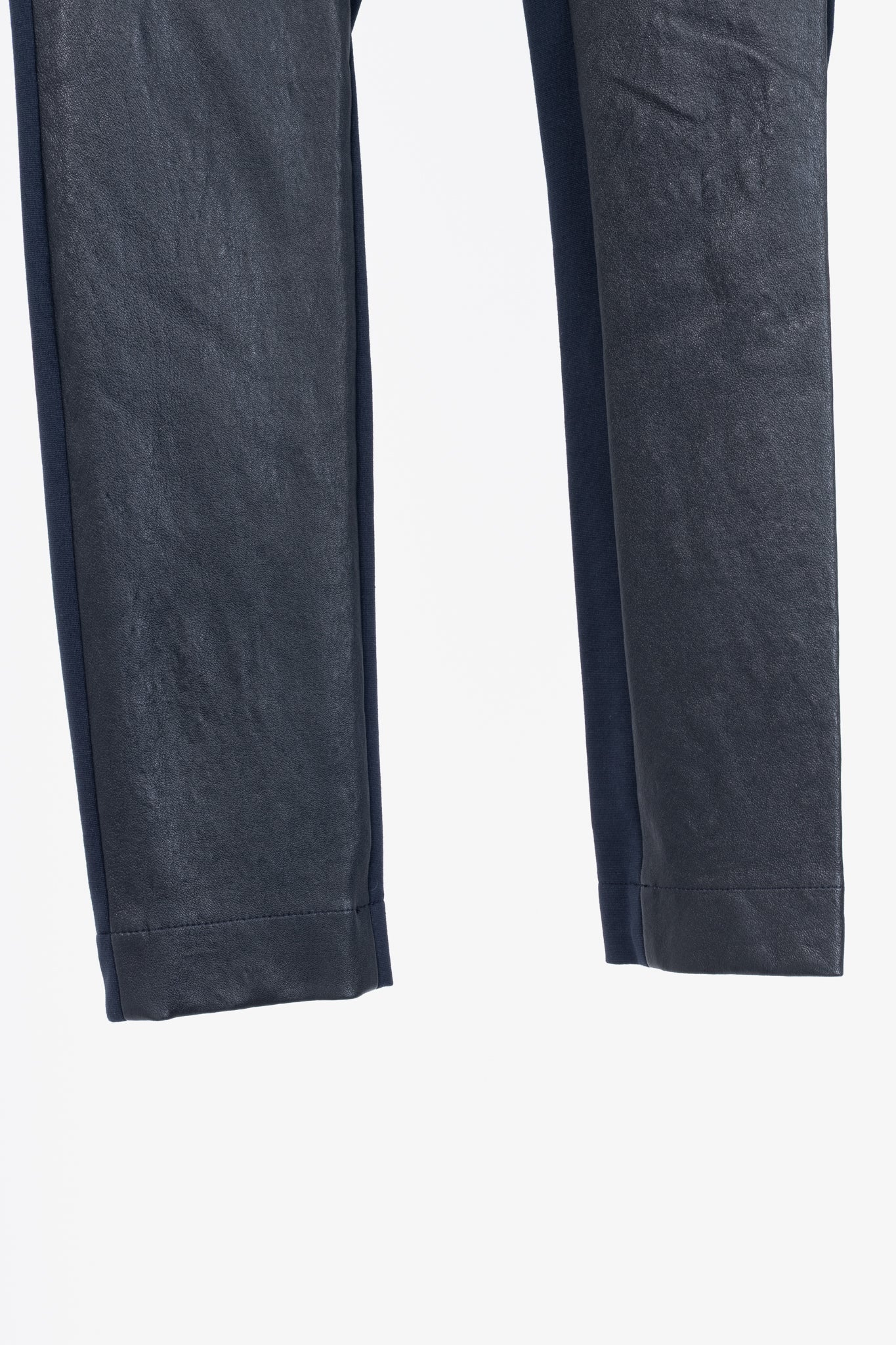 Akris Punto Navy Leather & Ponte Combo Leggings