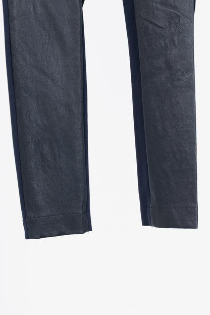 Akris Punto Navy Leather & Ponte Combo Leggings