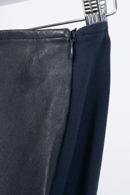 Akris Punto Navy Leather & Ponte Combo Leggings