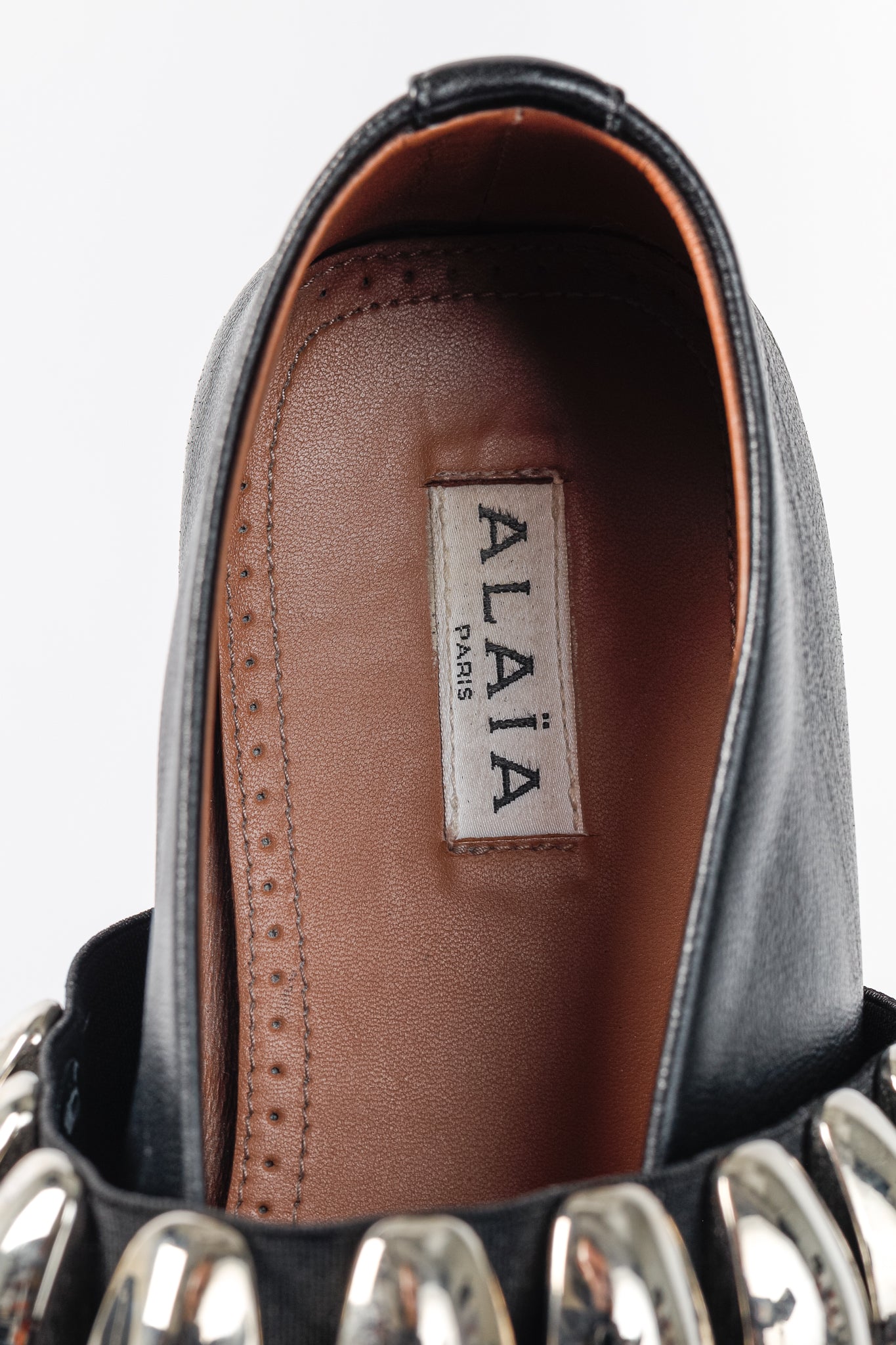 Alaia Noir Lambskin Mary-Jane Ballerina Flats Tribale
