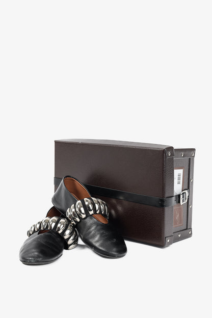 Alaia Noir Lambskin Mary-Jane Ballerina Flats Tribale