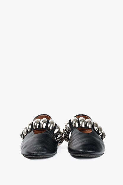 Alaia Noir Lambskin Mary-Jane Ballerina Flats Tribale