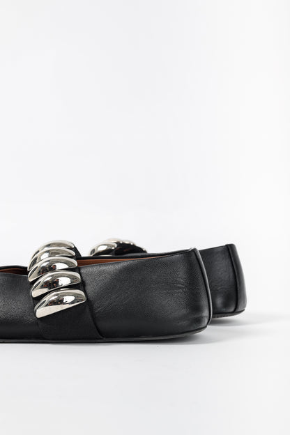 Alaia Noir Lambskin Mary-Jane Ballerina Flats Tribale