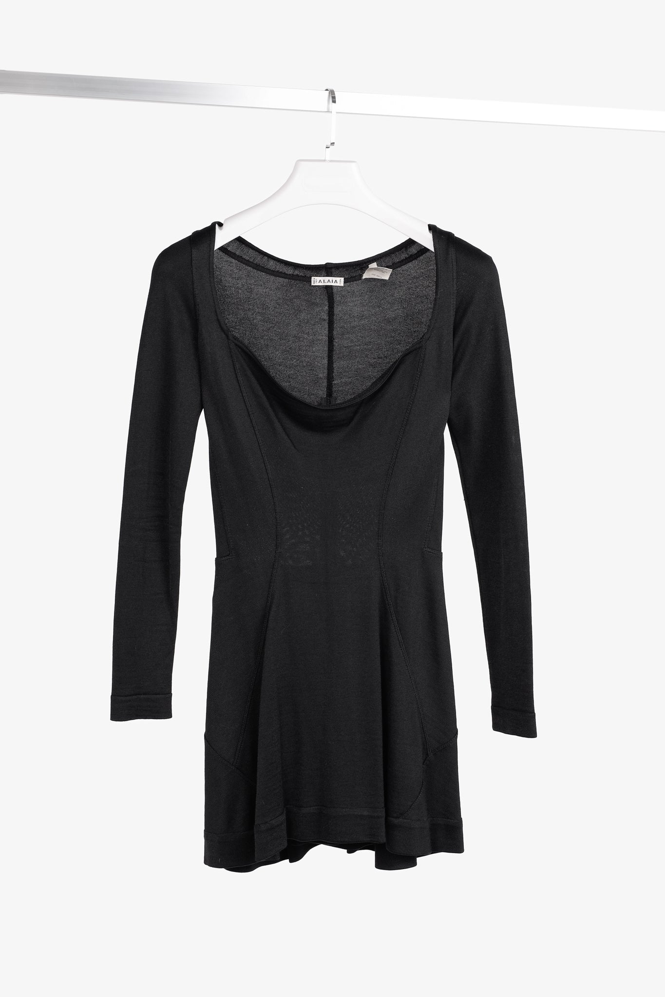 Alaïa Vintage Panelled Black Knit Skater Dress