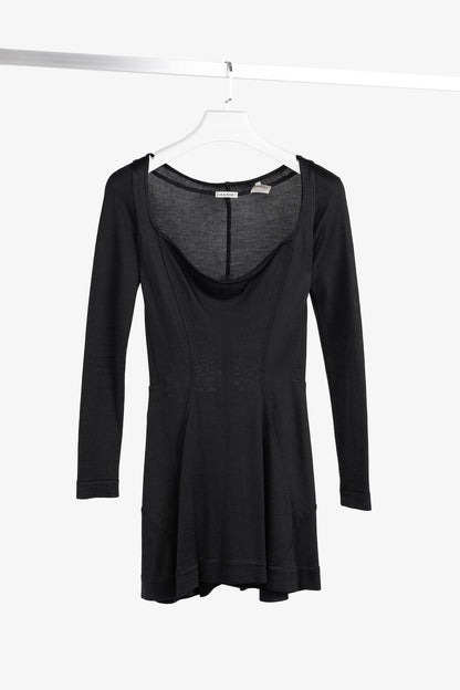 Alaïa Vintage Panelled Black Knit Skater Dress