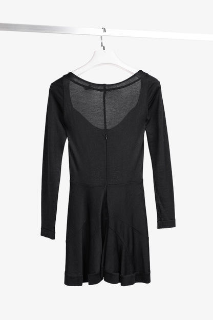 Alaïa Vintage Panelled Black Knit Skater Dress