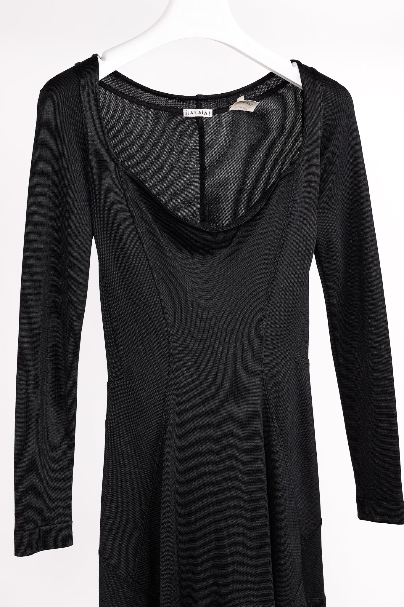 Alaïa Vintage Panelled Black Knit Skater Dress