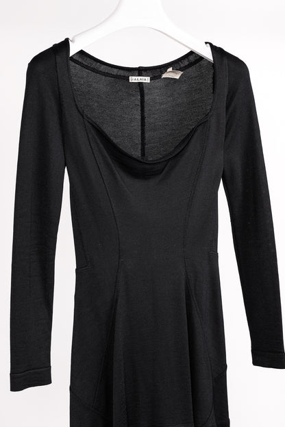 Alaïa Vintage Panelled Black Knit Skater Dress