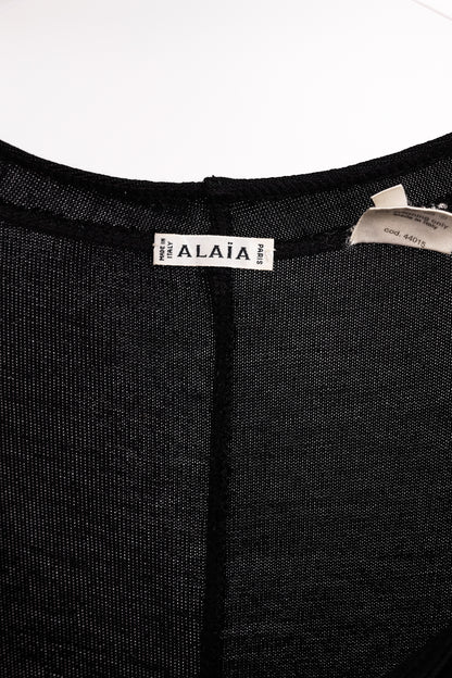 Alaïa Vintage Panelled Black Knit Skater Dress