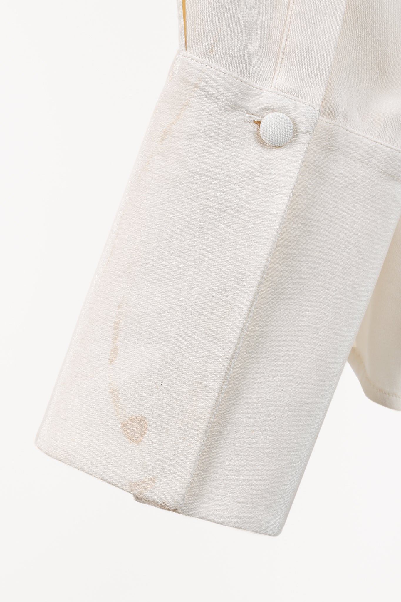 Alexander McQueen AW/14 Black Bow Long Sleeve Cream Silk Blouse