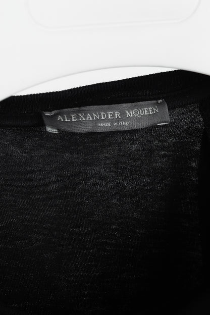 Alexander McQueen Black Cotton Poplin & Jersey Ruffle Tee