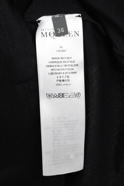 Alexander McQueen Black Cotton Poplin & Jersey Ruffle Tee