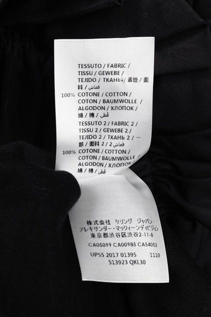 Alexander McQueen Black Cotton Poplin & Jersey Ruffle Tee