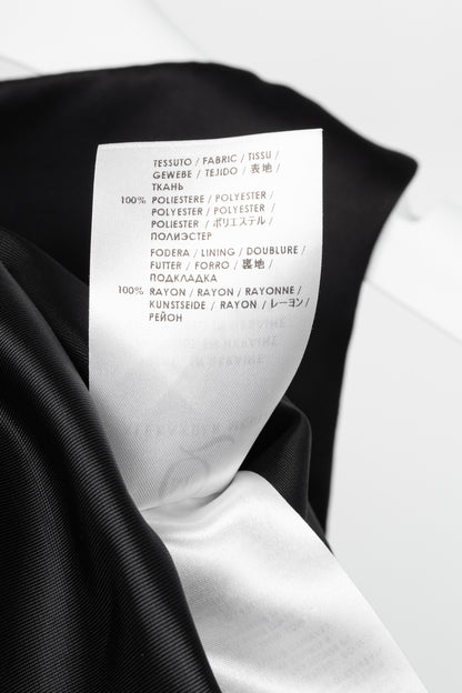 McQ by Alexander McQueen PF14 Black Duchess Satin Ruffle Dress
