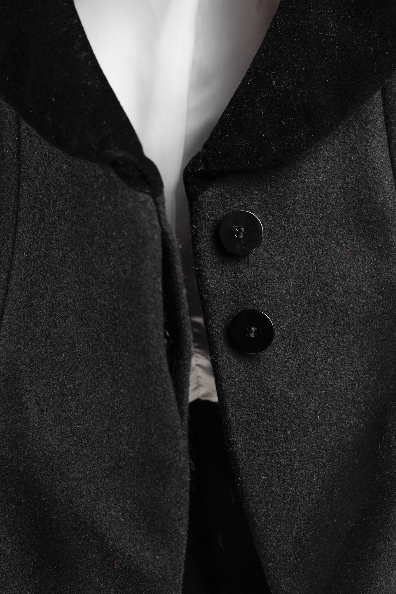 Alexander McQueen PF/12 Black Wool & Cashmere Velvet-Collar Peplum Blazer