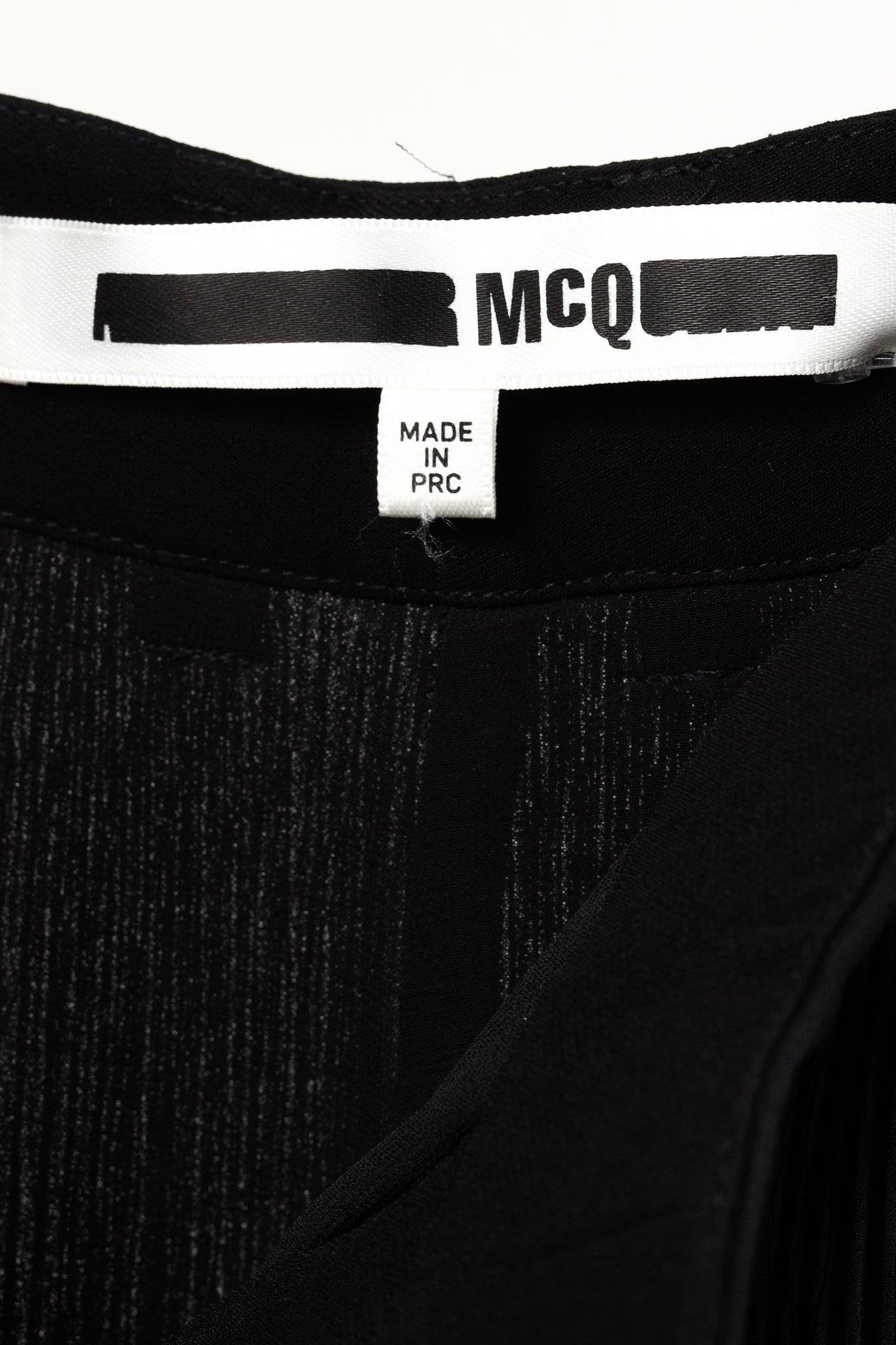 McQ Black Pleated Wide-Leg Lettuce-Hem Pants